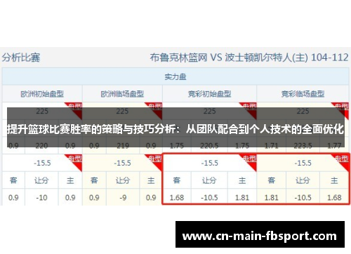 提升篮球比赛胜率的策略与技巧分析：从团队配合到个人技术的全面优化